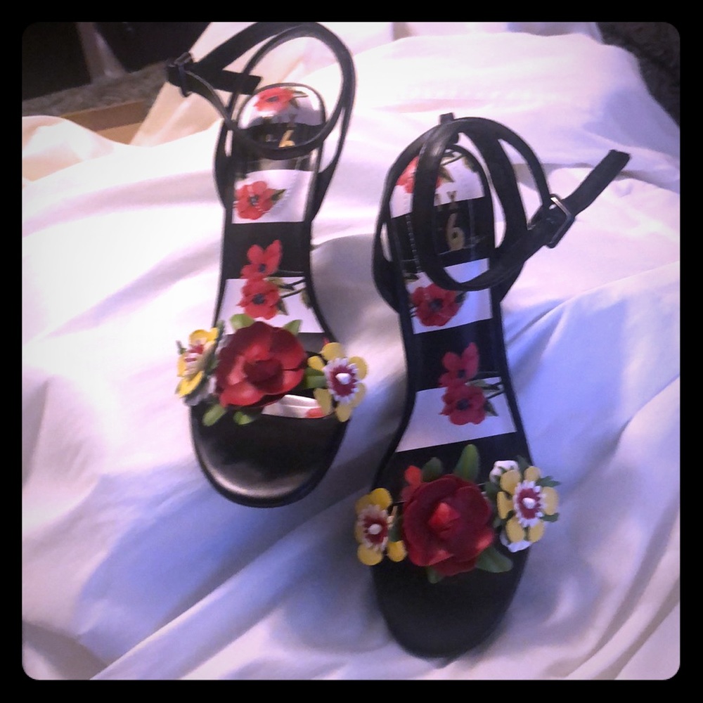Floral Sandals Never Worn